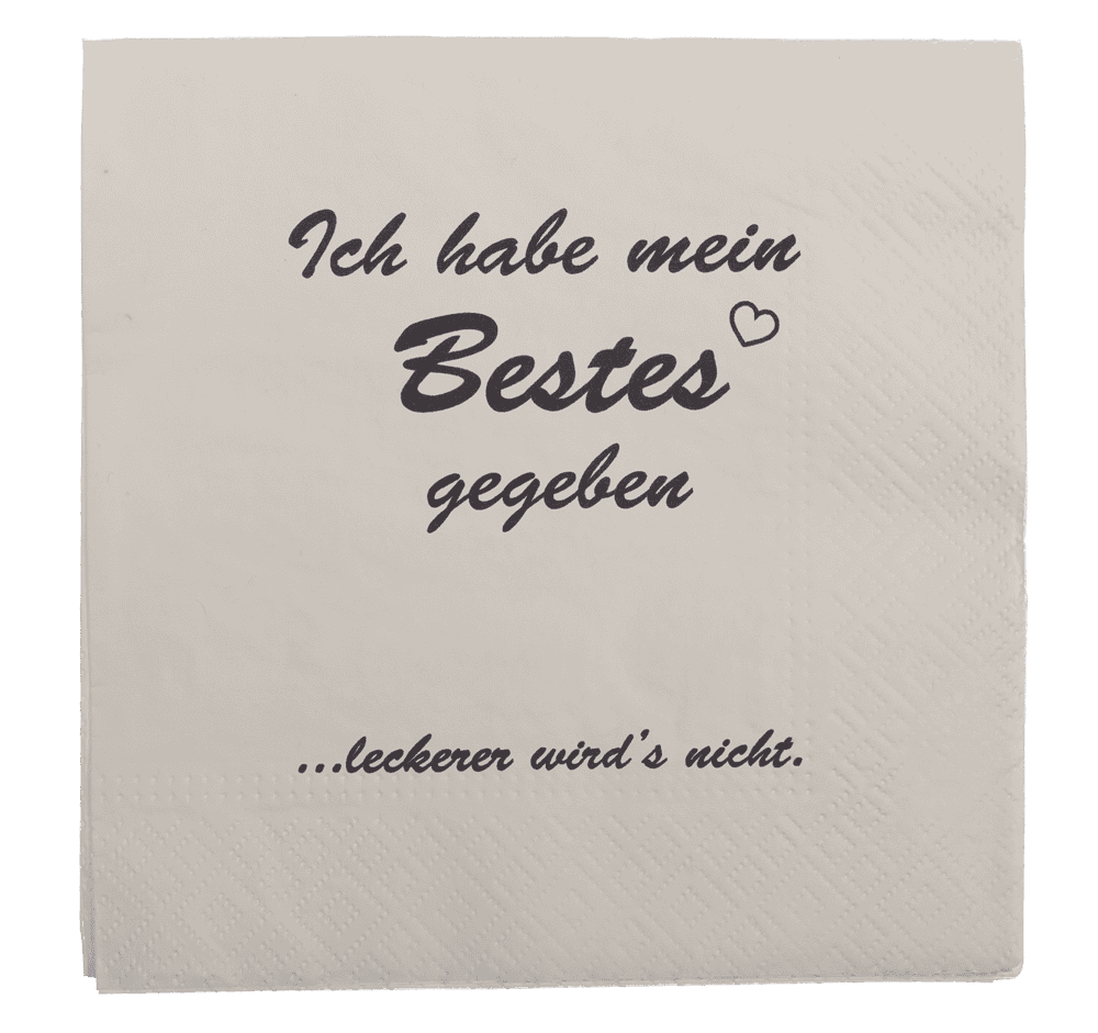 Paper napkins, leckerer wird's nicht,