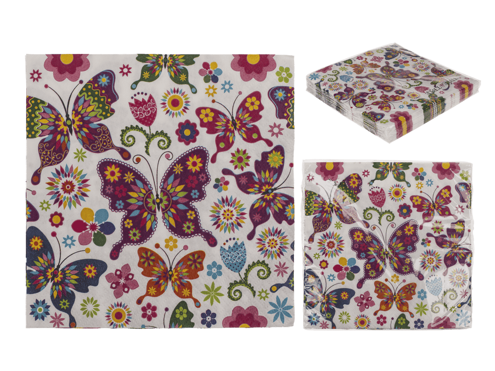 Paper napkins, Colorful Butterflies,