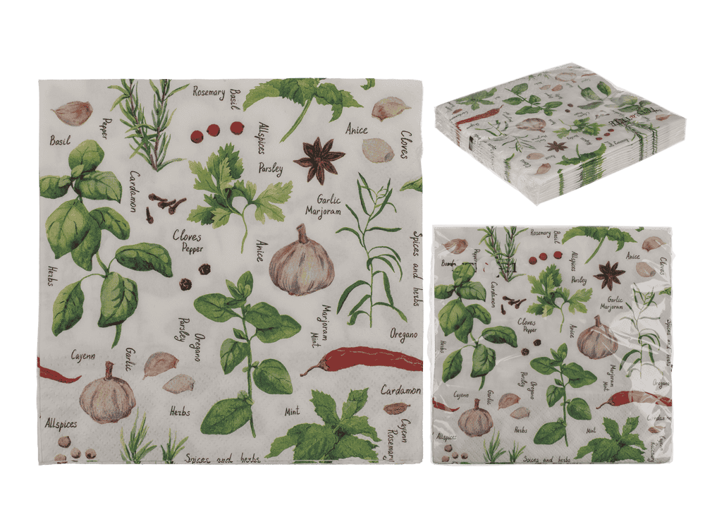 Paper napkins, Herbs & Spices,