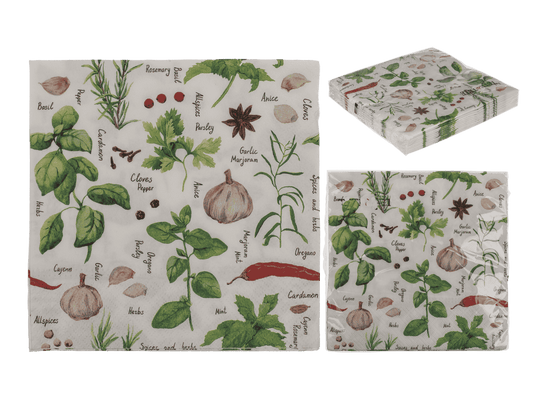 Paper napkins, Herbs & Spices,