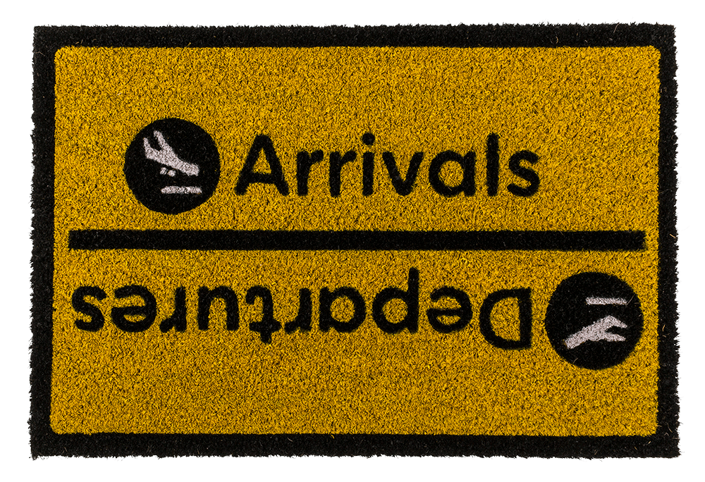 Floor mat, Arrivals-Departures, ca. 60 x 40 cm,
