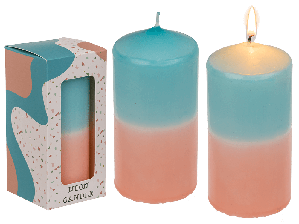 Pillar candle with color gradient,