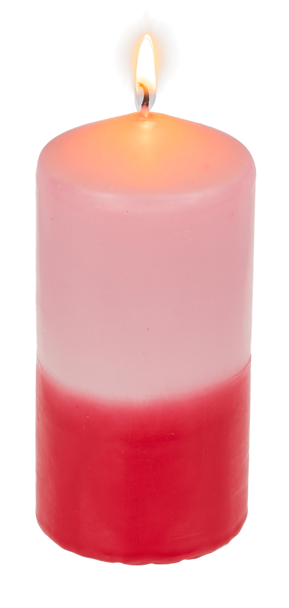 Pillar candle with color gradient