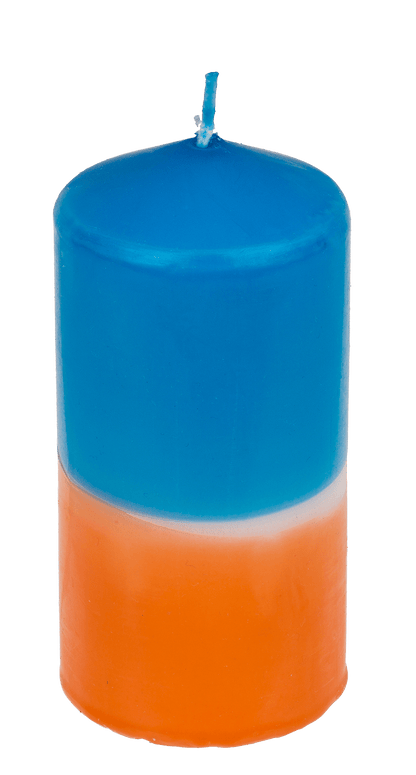 Pillar candle with color gradient