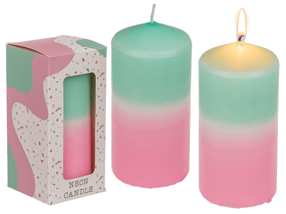 Pillar candle with color gradient