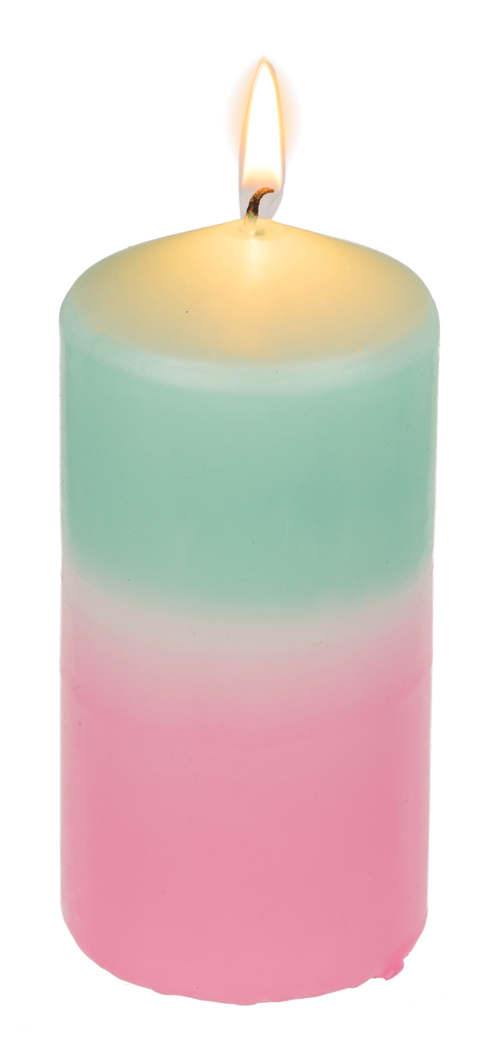 Pillar candle with color gradient