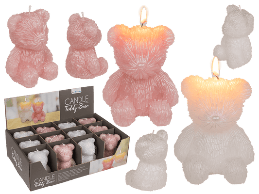 Candle, teddy bear, ca. 8 x 7 x 10,5 cm,