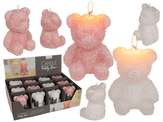Candle, teffy bear, ca. 11 x 9,5 x 13,5 cm,