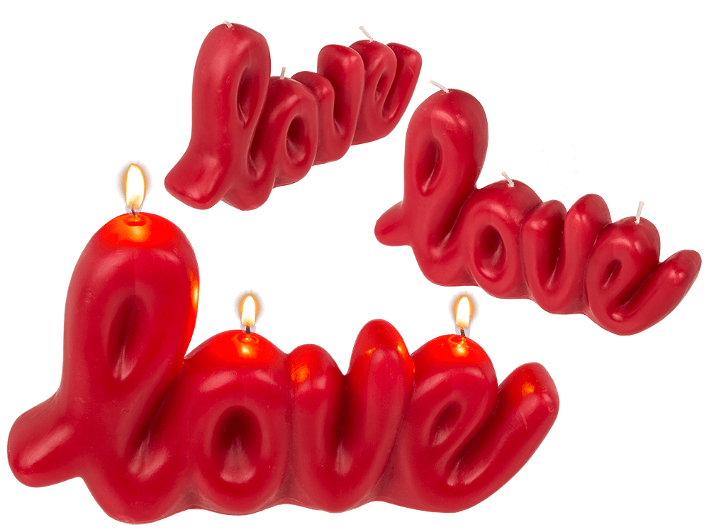 Red candle, Love, ca. 20 x 3,8 x 11,8 cm