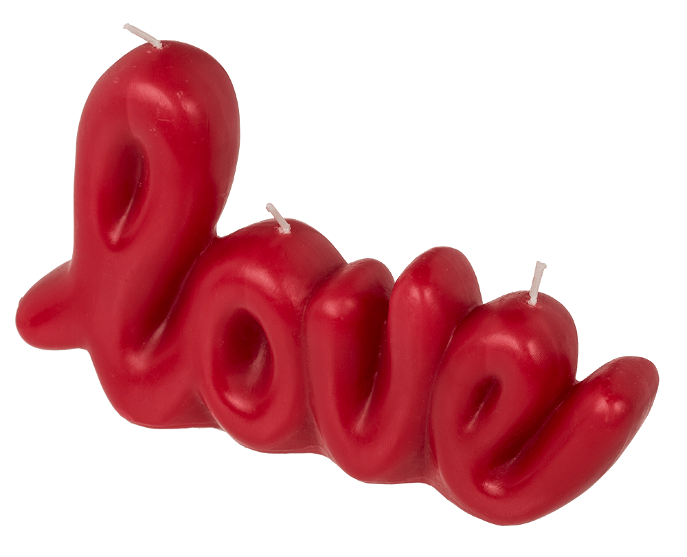 Red candle, Love, ca. 20 x 3,8 x 11,8 cm