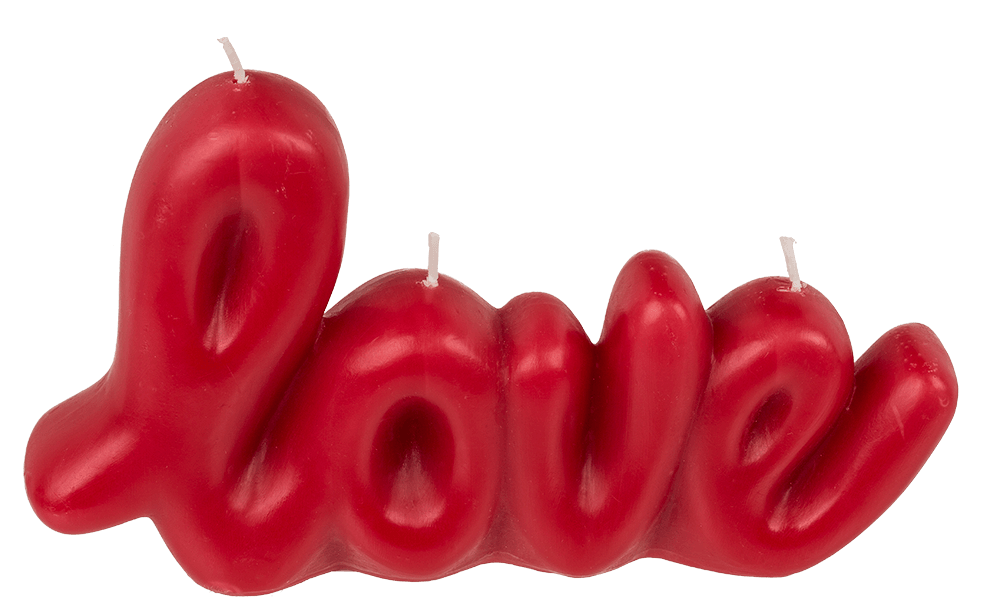 Red candle, Love, ca. 20 x 3,8 x 11,8 cm