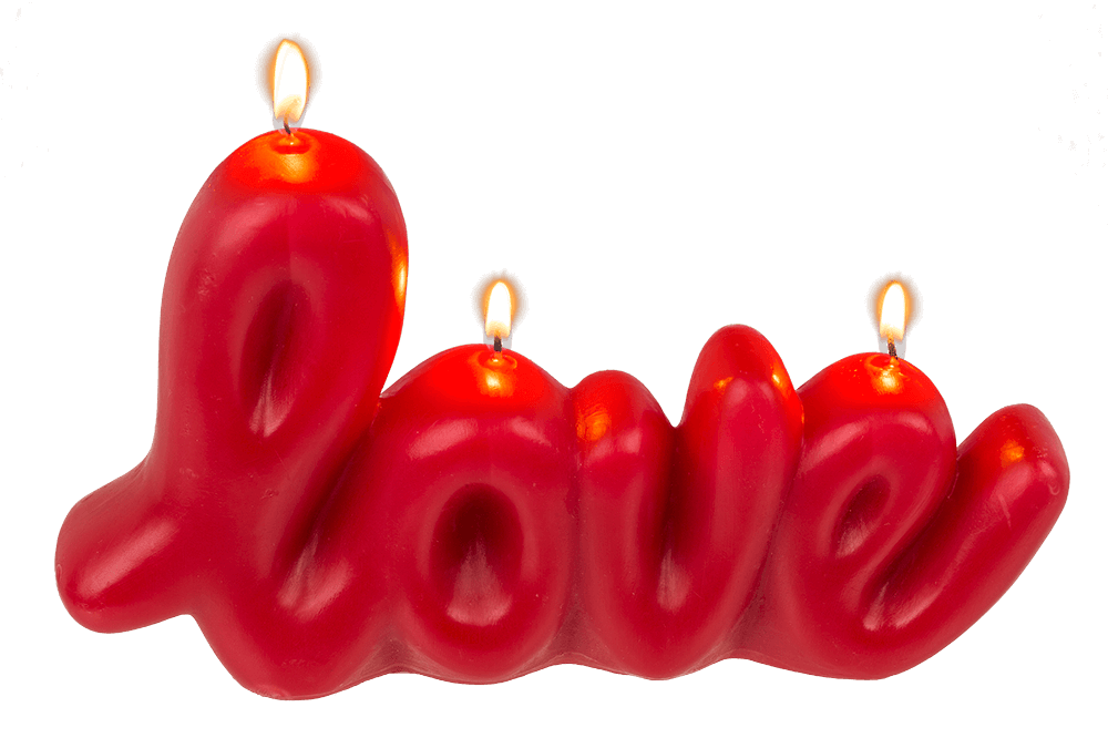 Red candle, Love, ca. 20 x 3,8 x 11,8 cm