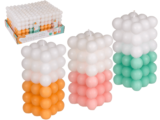 Candle, Colourful Bubble, ca. 6 x 12 cm,