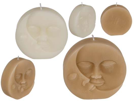 Candle, sun & moon, ca. 10 x 3 cm,