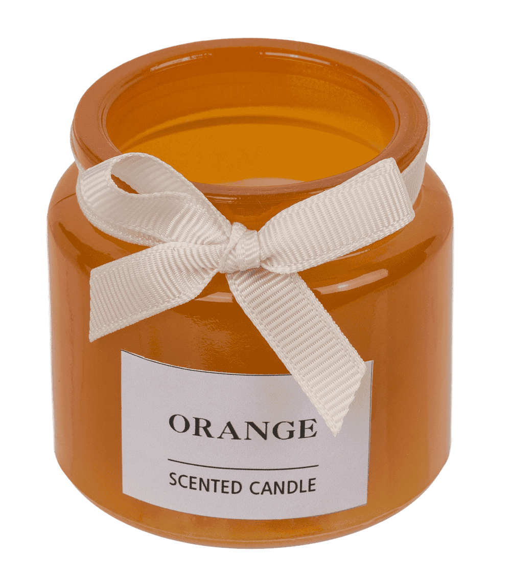 Candle in glass with wooden lid,