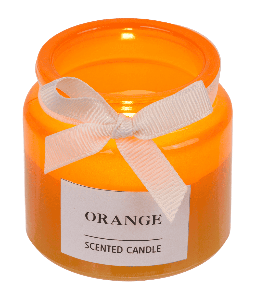 Candle in glass with wooden lid,