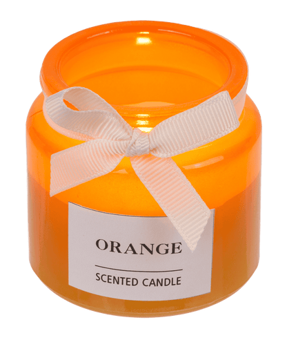 Candle in glass with wooden lid,