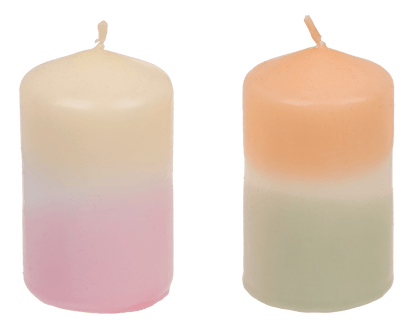 Pillar candle with colour gradient, Pastel,