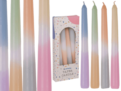 Taper candle with colour gradient, Pastel,