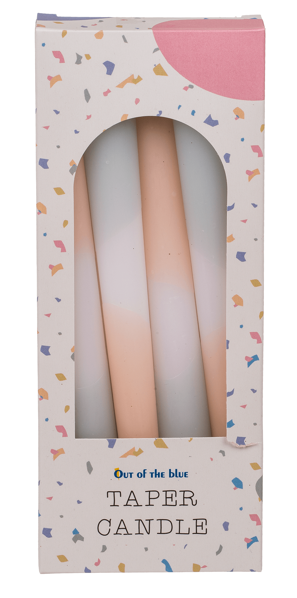 Taper candle with colour gradient, Pastel,