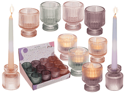 Glass tea light/candle holder, 2 in 1,