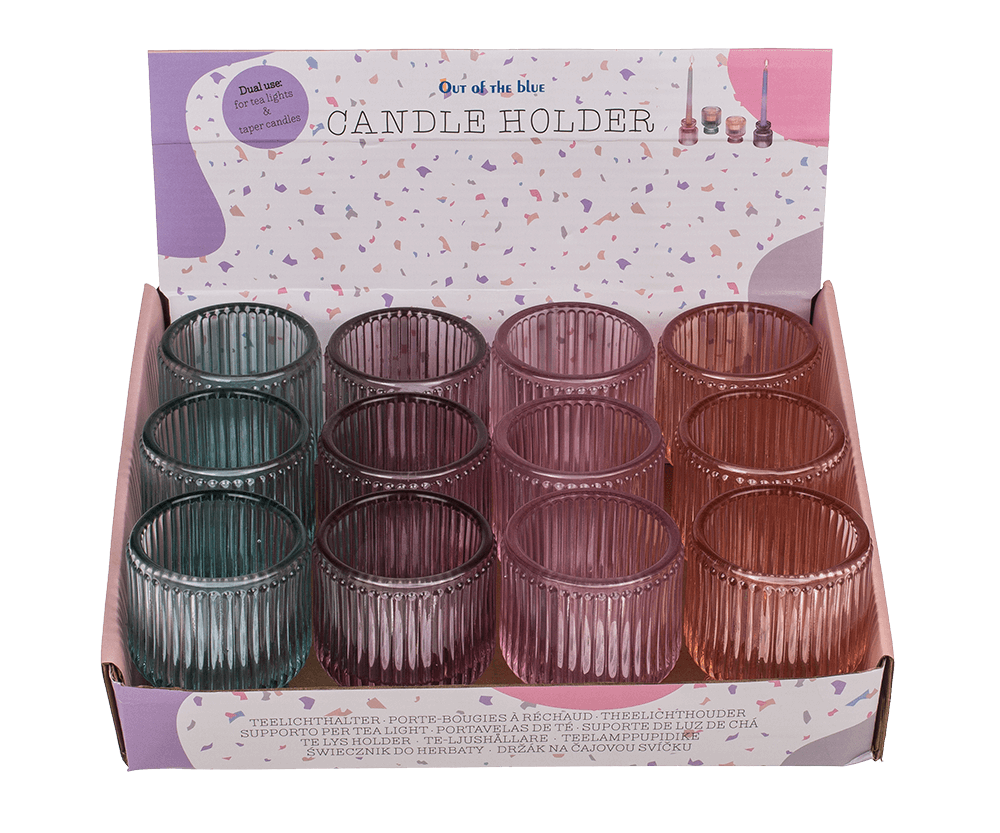 Glass tea light/candle holder, 2 in 1,