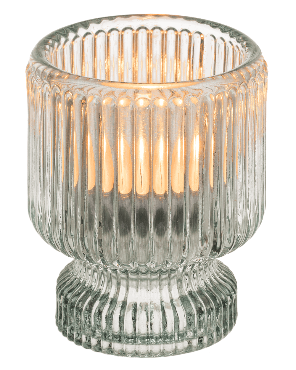 Glass tea light/candle holder, 2 in 1,