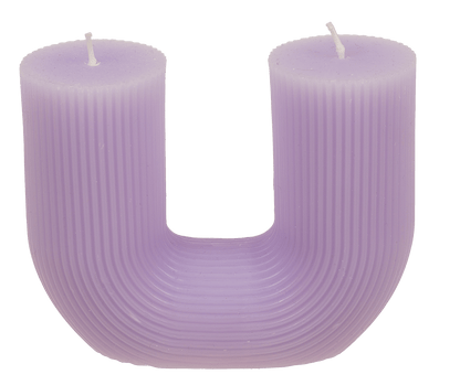 U-shaped candle, with 2 wicks, ca.14,5 x 5 cm,