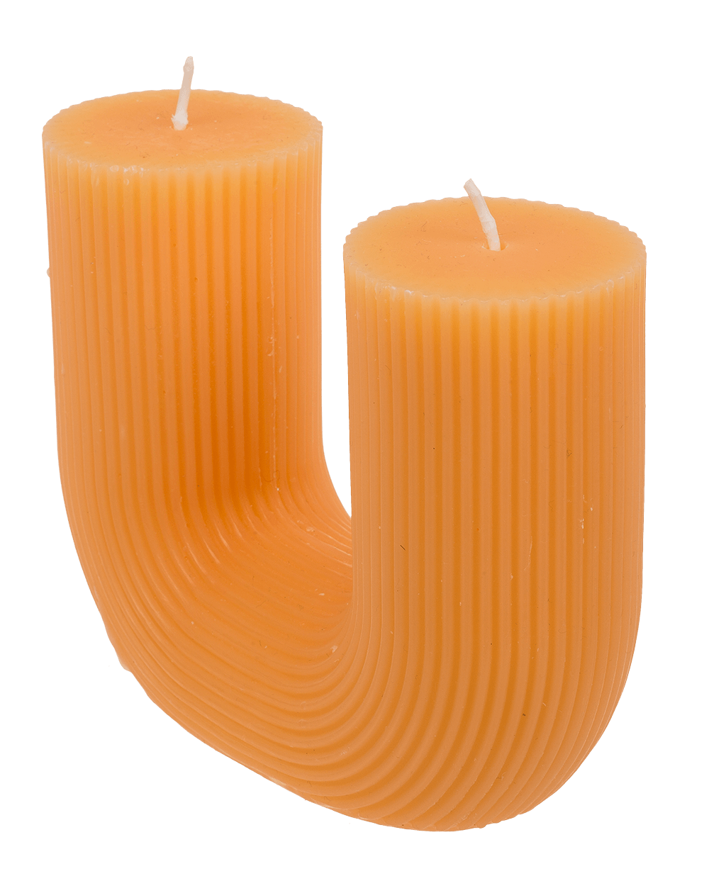 U-shaped candle, with 2 wicks, ca.14,5 x 5 cm,