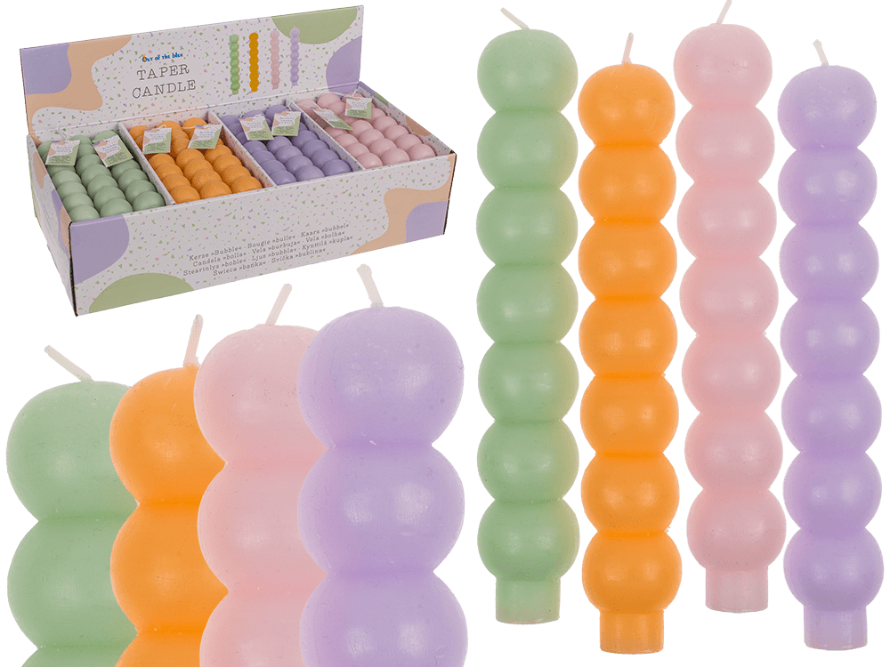 Taper candle. Bubble, pastel,
