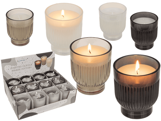 Scented canlde in glass, Fresh cotton,