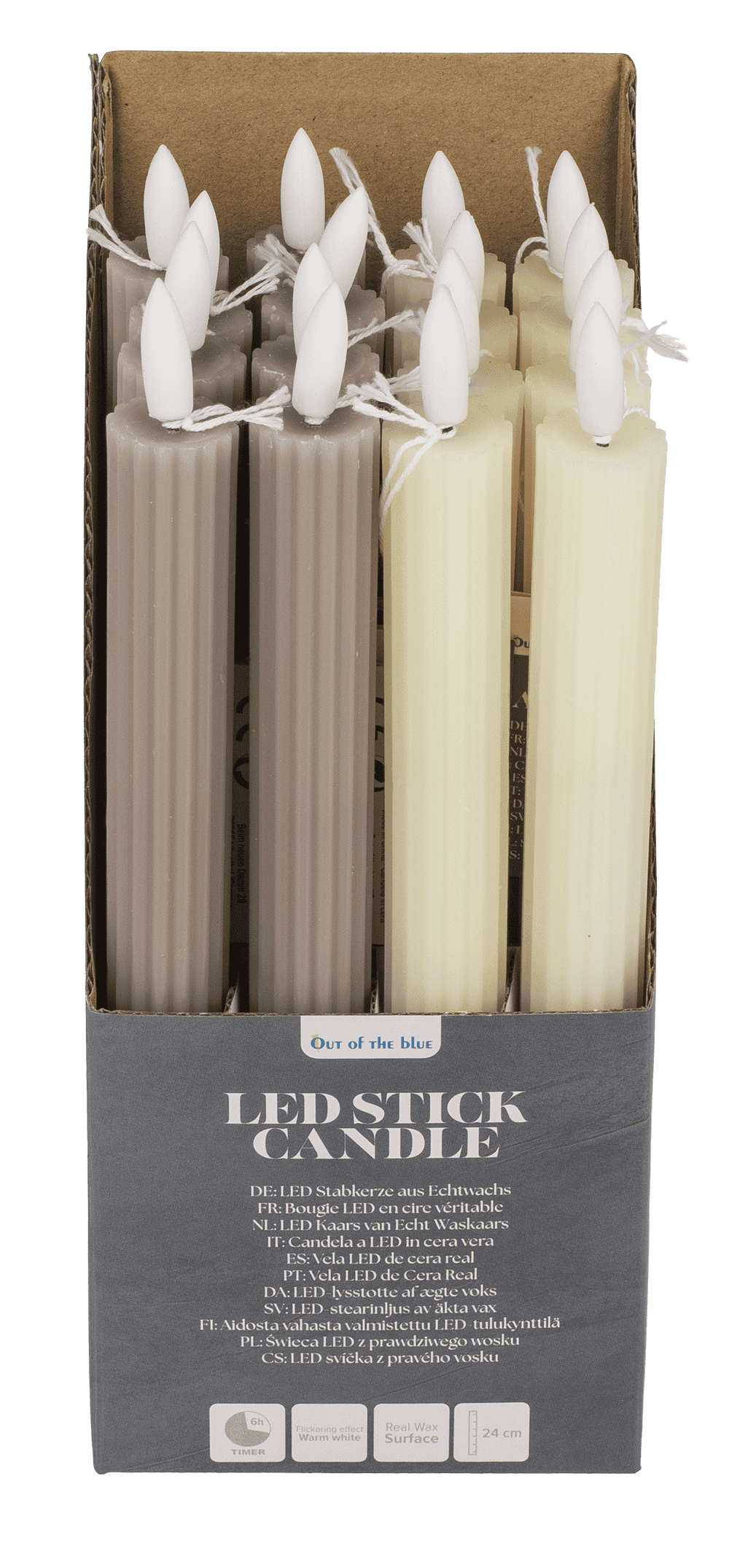 LED stick candle made of real wax,