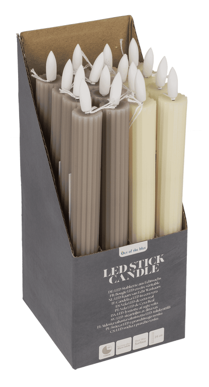 LED stick candle made of real wax,