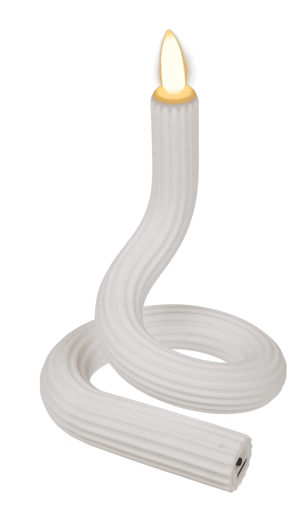 White flexibel LED stick candle made of silicone,