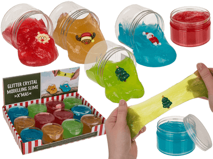Glitter crystal modelling slime, Xmas, 130 g,