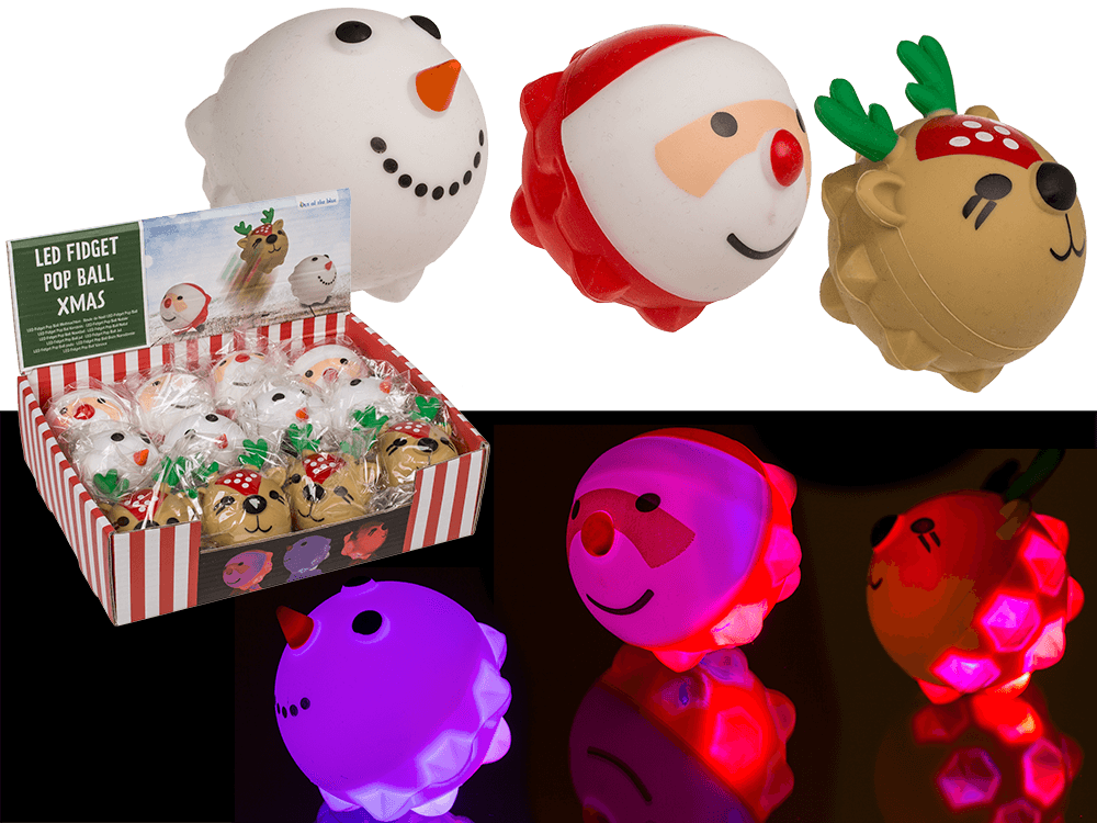 Squeeze-Pops, Xmas , with LED, incl 3 x LR41