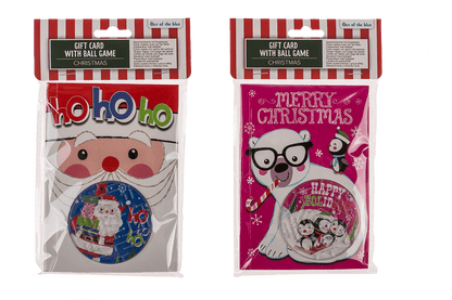 Gift card with ball game , Xmas,