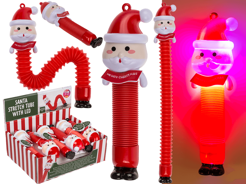 Stretch tube, Santa, with LED, incl. 3 x LR41