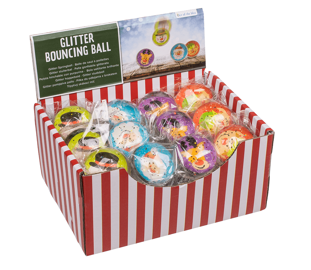 Glitter bouncing  ball, Joyful Xmas Jumpers, 4 cm,