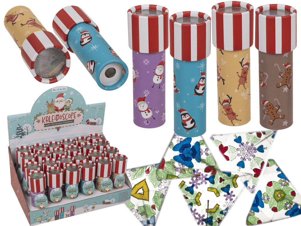 Christmas kaleidoscope, 13 x 4 cm, 4 assorted,