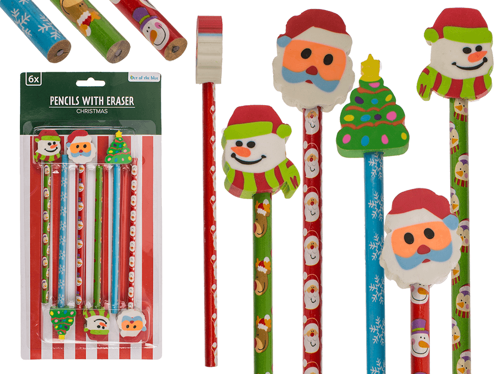 Christmas pencils with eraser,