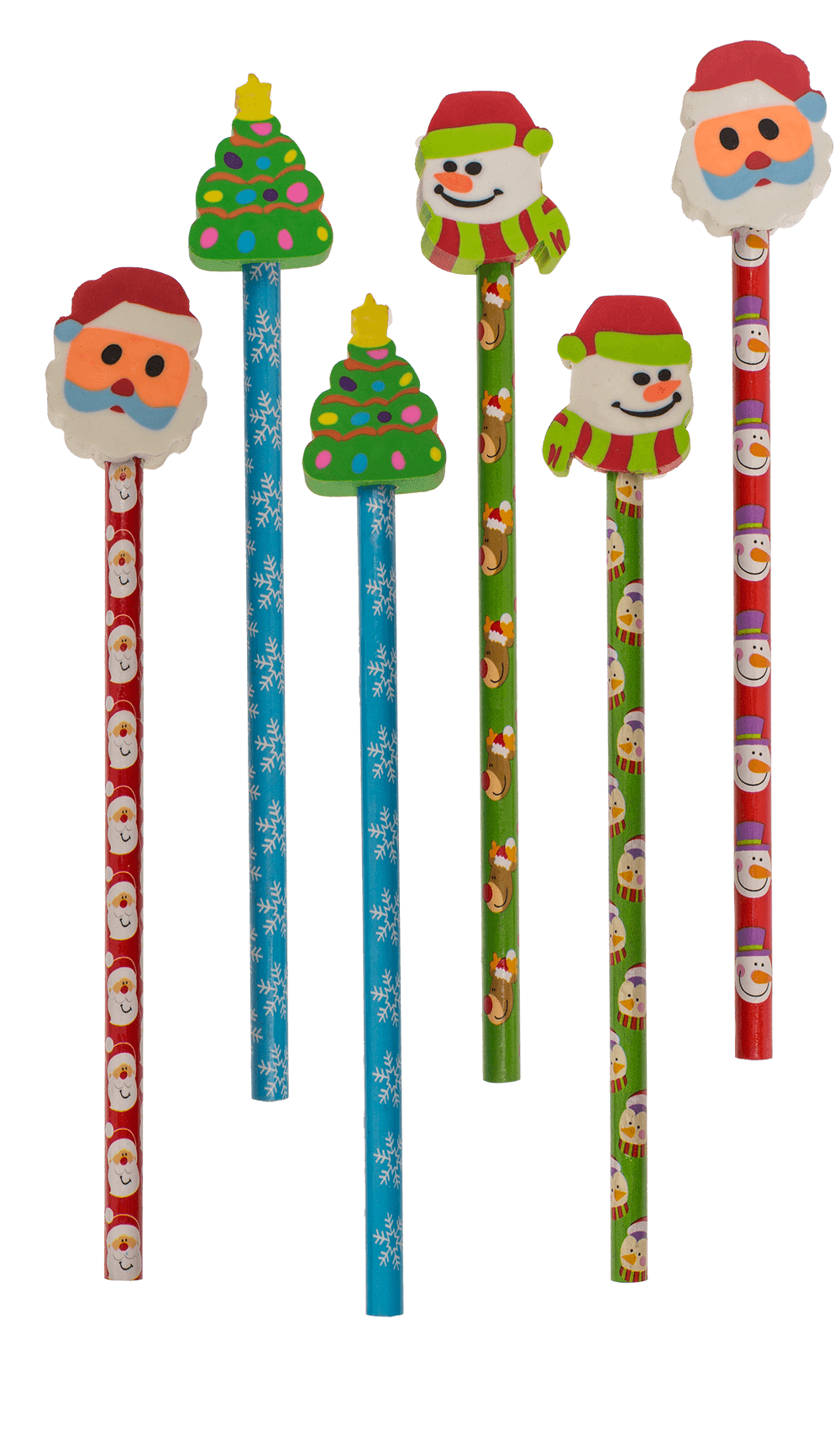 Christmas pencils with eraser,