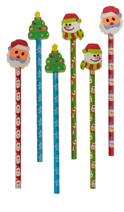 Christmas pencils with eraser,
