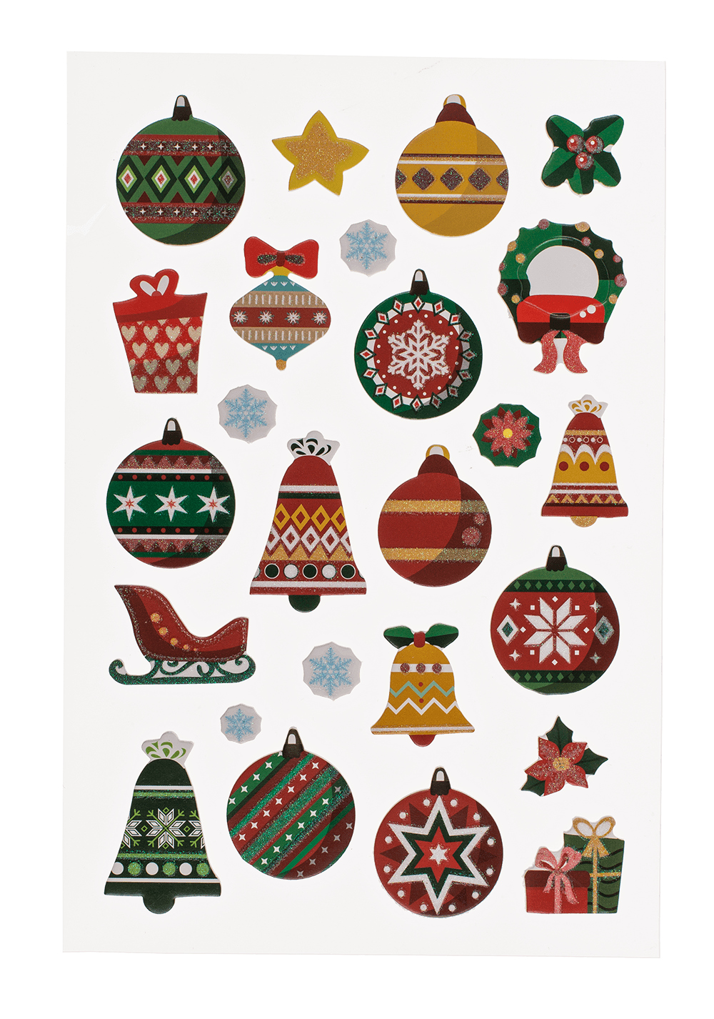 Christmas soft sticker set, sheet size 14 x 25 cm,