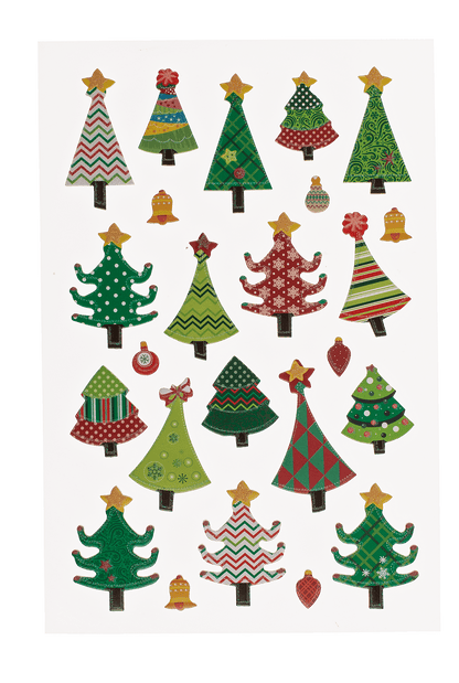 Christmas soft sticker set, sheet size 14 x 25 cm,