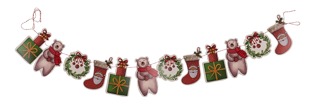 Paper Christmas garlands, motifs 26 x 17cm,