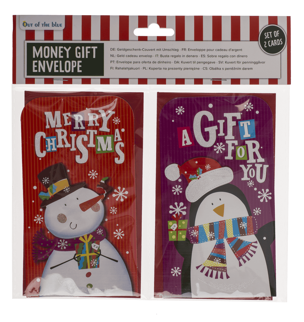 Money gift couvert with envelope, 16x9cm, set of 2