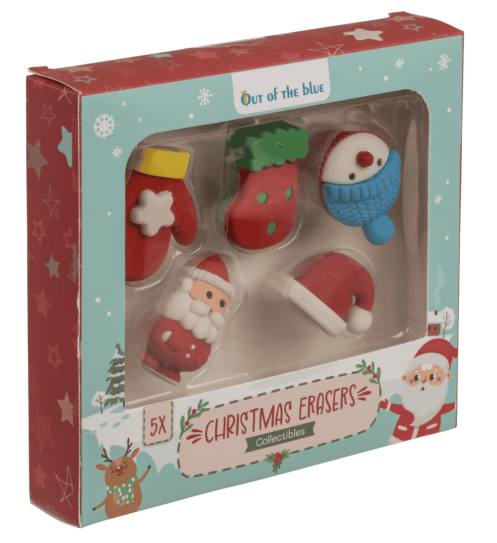 Christmas erasers "Collectibles", set of 5,