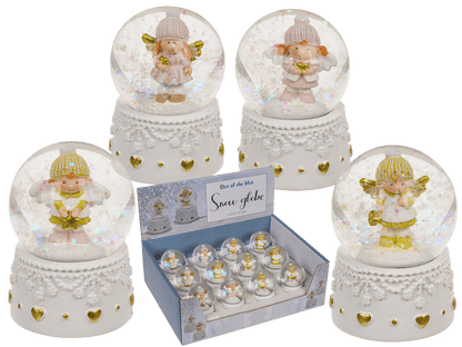 Snow globe, winter angel, on socket,