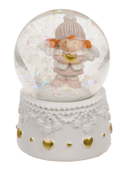 Snow globe, winter angel, on socket,